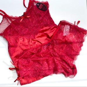 Satin Cami and Lace Shorts Lounge Set